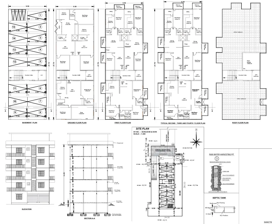 RC beam and slab design drawings