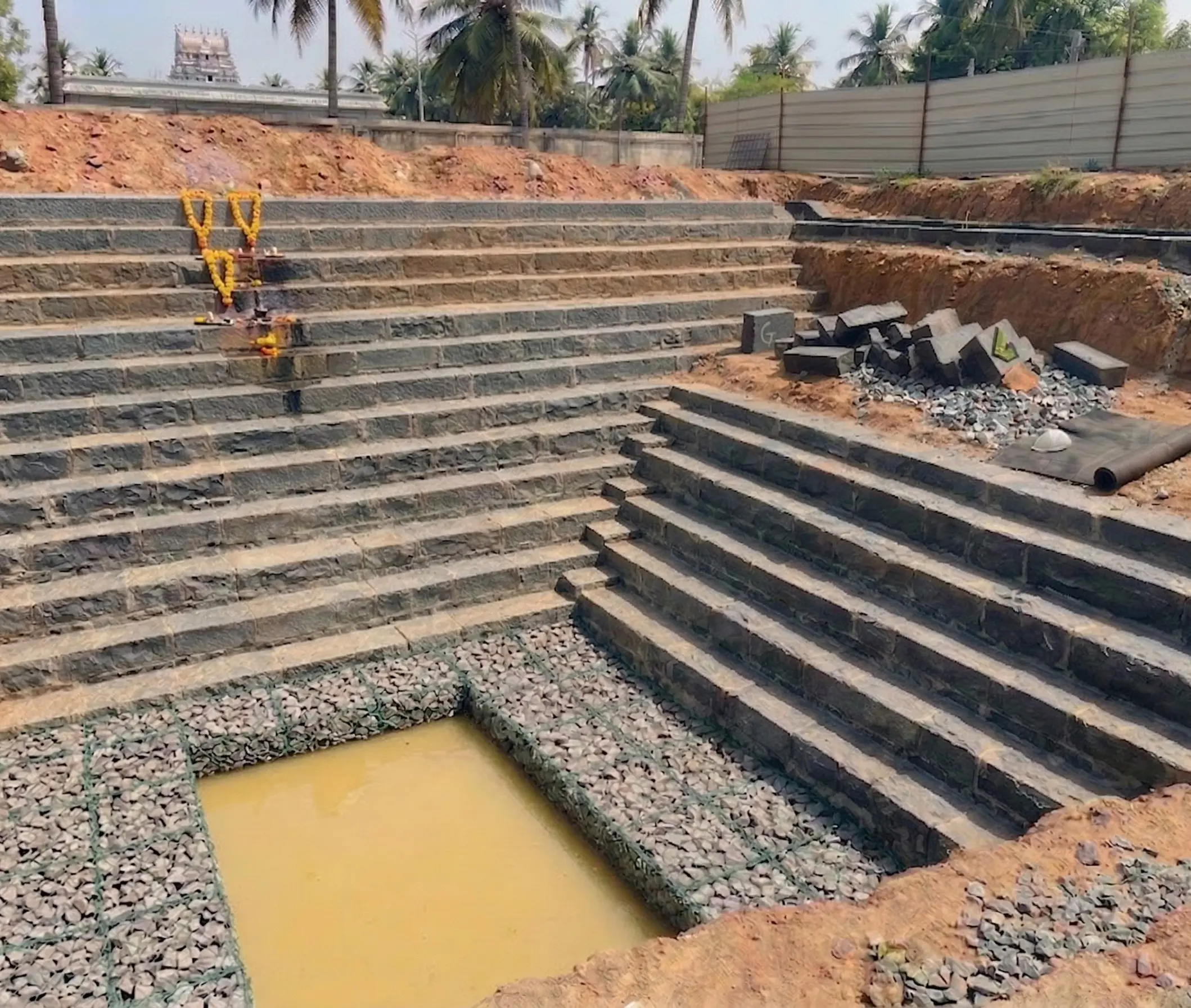 Temple Pushakarini Ghat Steps — Udupi, Karnataka